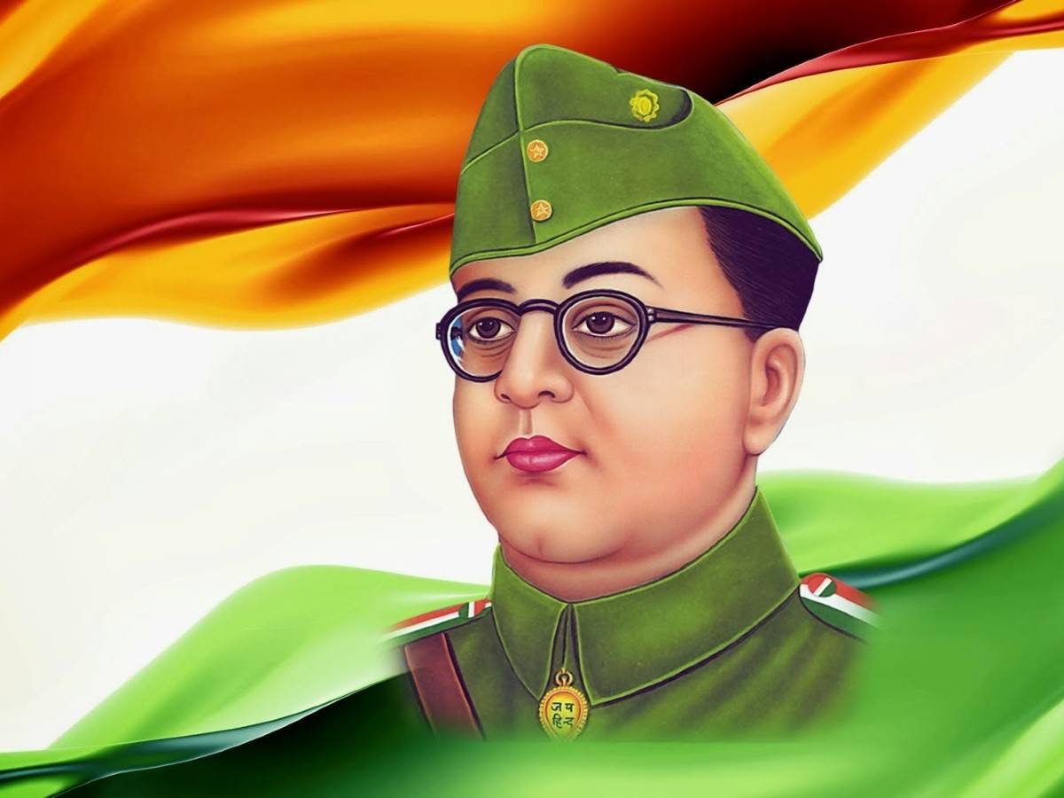 Easy Step-by-Step Netaji Subhash Chandra Bose Drawing with Oil Pastel