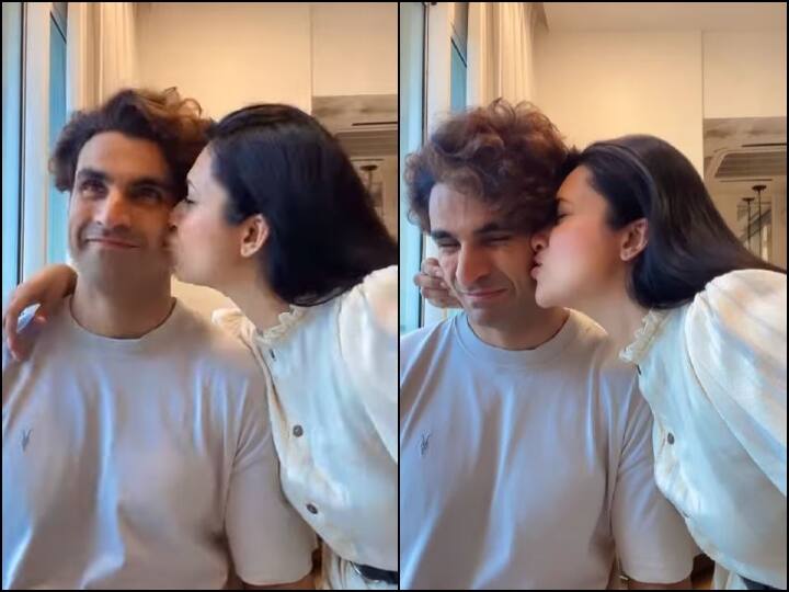 Divyanka Tripathi shared her kissing video with husband Vivek Dahiya Vivek Dahiya को किस करते हुए Divyanka Tripathi का वीडियो हो रहा वायरल, लोगों ने कहा- बेस्ट कपल