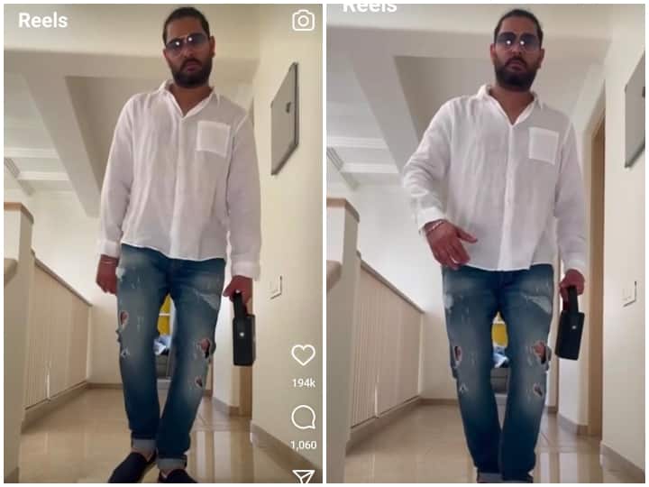 Yuvraj Singh showing his Dance Steps On Bollywood Movie Bade Miyan Chote Miyan Song on weekend vibes viral dance video on social media Yuvraj Singh ने अपने Weekend को बॉलीवुड गाने पर डांस करके बनाया रंगीन, देखिए क्रिकेटर के डांस मूव्स