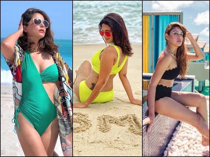 TV Actress Bikini Pics: टीवी इंडस्ट्री में सीधी-साधी बहुओं का किरदार निभाने वाली एक्ट्रेसेस रियल लाइफ में काफी बोल्ड हैं. वे कई बार बिकिनी लुक्स से सोशल मीडिया पर हलचल पैदा कर चुकी हैं.