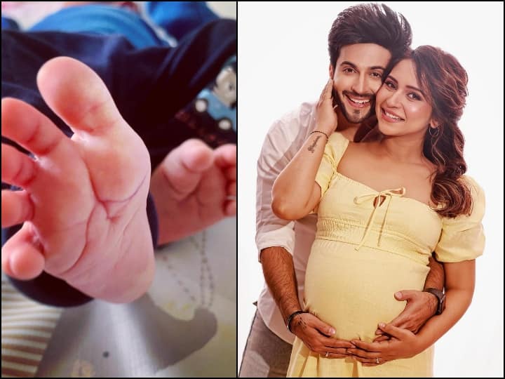 Dheeraj Dhoopar Vinny Arora shared their new born baby photos 'कुंडली भाग्य' फेम Dheeraj Dhoopar ने न्यू बॉर्न बेबी की दिखाई पहली झलक, पापा की उंगली पकड़े क्यूट लगे लाडले