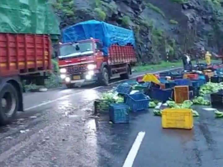 Maharashtra Marathi news accident at Kasara Ghat Truck collides with Eicher driver dies as truck overturns Kasara Ghat Accident : कसारा घाटात पहाटे अपघात; ट्रकची आयशरला धडक, ट्रक पलटी झाल्याने चालकाचा मृत्यू 