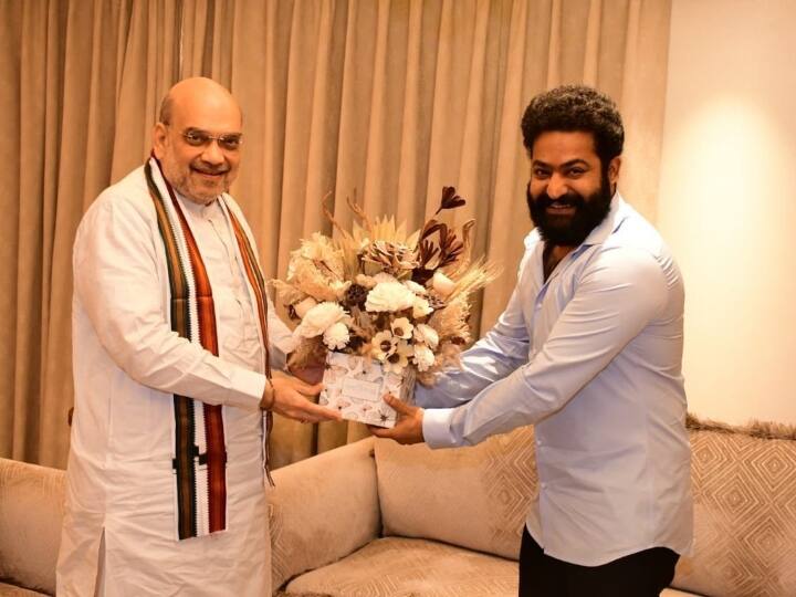 Telangana Hyderabad Home Minister Amit Shah meets Jr NTR and Ramoji Rao telangana assembly election 2023 Telangana: BJP की तेलंगाना पर नजर! गृह मंत्री अमित शाह ने हैदराबाद में जूनियर एनटीआर और रामोजी राव से की मुलाकात