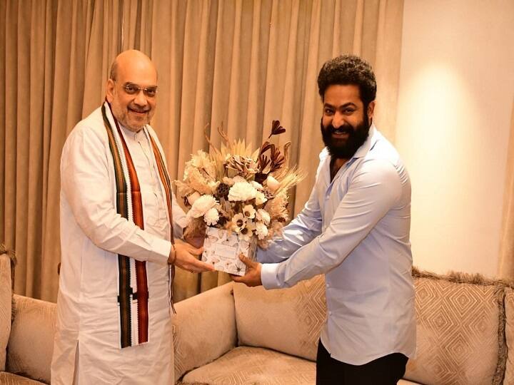 Amit Shah Junior NTR meet sparks off buzz political circles Telangana Andhra Pradesh TDP Chandrababu Naidu Amit Shah-Junior NTR Meet Sparks Off Buzz In Political Circles