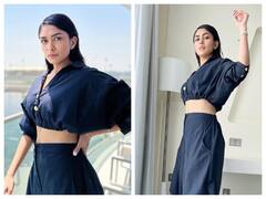 Mrunal Thakur Pics: ब्लैक आउटफिट पहने क्लासी लुक में नजर आईं मृणाल ठाकुर, Cool अंदाज़ में भी जीता दिल...