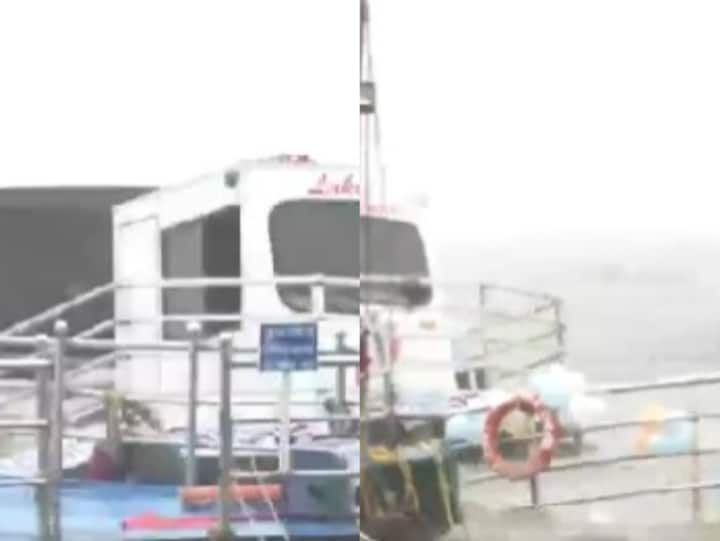 MP: After heavy rain in Bhopal, a big boat was seen sinking in the lake, Watch Video MP Rain: मध्य प्रदेश में नहीं थम रहा बारिश का कहर, भोपाल में 'तूफानी झील' में डूबता दिखा क्रूज़, देखें Video