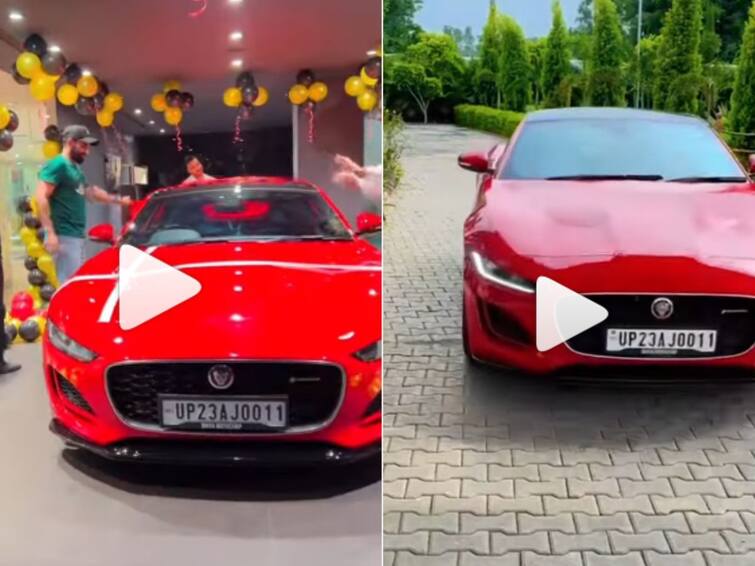 Mohammad Shami shares pics and videos of his Jaguar sports Car see video Mohammad Shami Jaguar Car : मोहम्मद शमीने विकत घेतली धांसू स्पोर्ट्स कार, दमदार 'जॅग्वार'चे व्हिडीओ केले शेअर