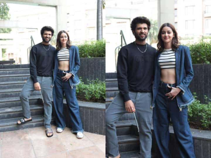 Vijay Deverakonda and Ananya Panday visited Delhi to promote their upcoming film 'Liger'. Both looked dapper in their causal outfits. Check out pics