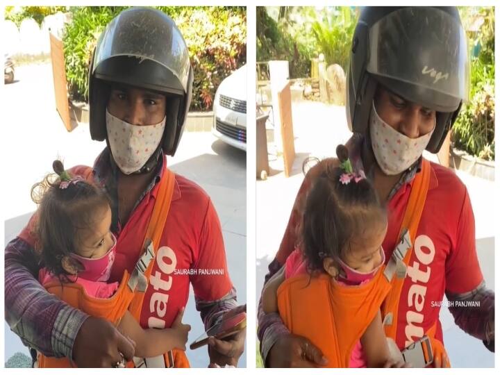 Heart-warming story of zomato delivery guy taking kids to work goes viral, melts netizens' hearts Watch Video : நெஞ்சில் மகள்..! கையில் மகன்..! மனதை நெகிழ வைத்த சொமேட்டோ டெலிவரி பணியாளர்..