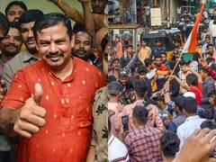 पैगंबर विवाद: टी राजा की रिहाई पर बवाल, हैदराबाद में चार मीनार के बाहर प्रदर्शन, पुलिस गाड़ी में तोड़फोड़