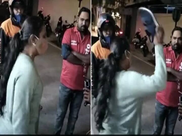 Video: Woman Thrashes Zomato Delivery Partner, Internet Calls For Action video : Zomato டெலிவரி ஊழியரை  காலணிகளால் தாக்கும் இளம்பெண் ! வைரலாகும் வீடியோ!