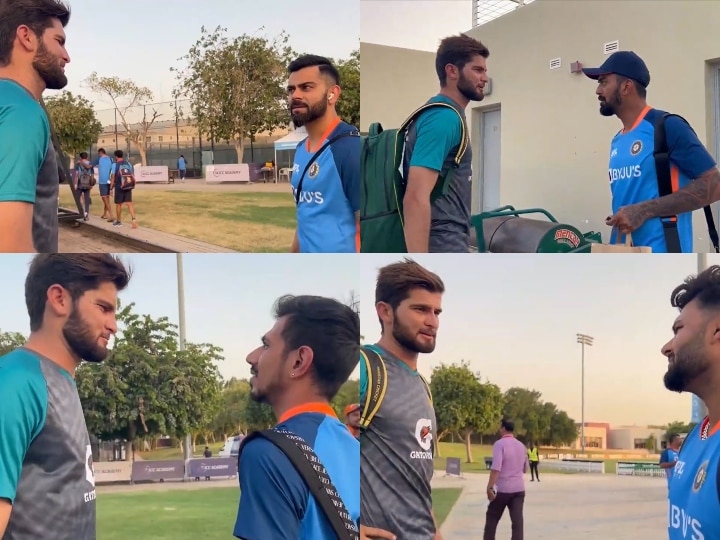 IND Vs PAK Asia Cup 2022 Indian Team Meet Shaheen Shah Afridi Watch Video |  IND VS PAK: शाहीन अफरीदी से की भारतीय टीम ने मुलाकात, जल्द ठीक होने की  मांगी दुआ,