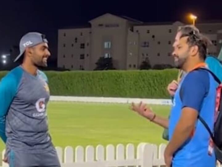 India vs Pakistan Asia Cup 2022 Rohit Sharma Tells Babar Azam To Get Married Before Ind vs Pak Dubai Match 'Captain Meets Captain': Rohit Sharma Tells Babar Azam 'Bhai Shaadi Kar Lo' Before Indo-Pak Clash - WATCH