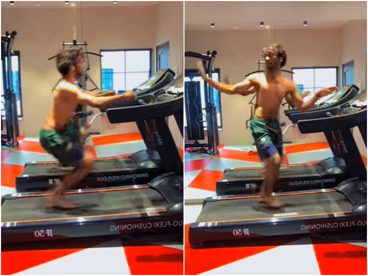 man dance on treadmill video viral on social media Viral Video: शख्स ने Treadmill पर किया गजब का डांस, यूजर्स बोले- ये है प्योर टैलेंट