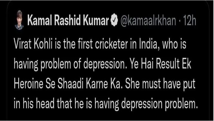 KRK Blames Anushka Sharma For Virat Kohli's ‘Depression’, Netizens Slam Him For His Misogyny