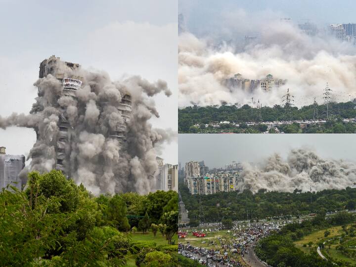 The Supertech Twin Tower, Apex and Ceyan, in Noida's Sector 93A was razed to rubble in faction of seconds on Sunday on Supreme Court's orders.