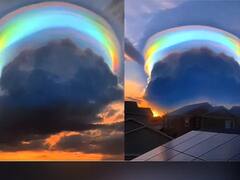 Viral Video: ਅਸਮਾਨ 'ਚ ਸਤਰੰਗੀ ਪੀਂਘ ਦੇ ਬੱਦਲਾਂ ਦਾ ਅਦਭੁਤ ਨਜ਼ਾਰਾ, ਵੀਡੀਓ ਵਾਇਰਲ