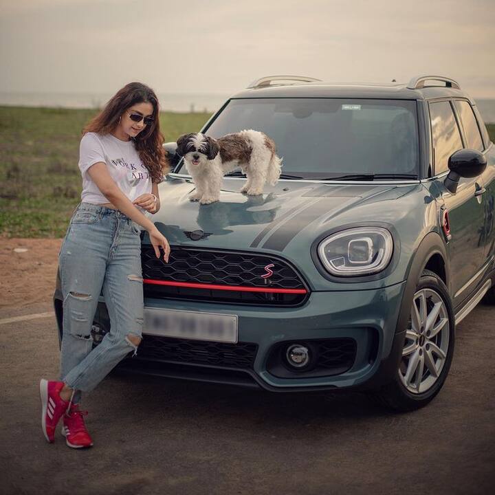 కీర్తి సురేష్ కి తన కుక్క పిల్లంటే ఎంతో ఇష్టం. దాంతో ఎన్నో ఫోటోలు దిగి సోషల్ మీడియాలో పోస్టు చేస్తుంది.  -Image Credit: Keerthy Suresh/Instagram