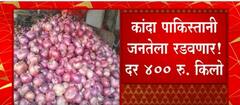 Onion Inflation : पाकिस्तानच्या जनतेलाही महागाईचा झटका,कांद्याचे दर चारशे रुपये किलोवर पोहोचलेत