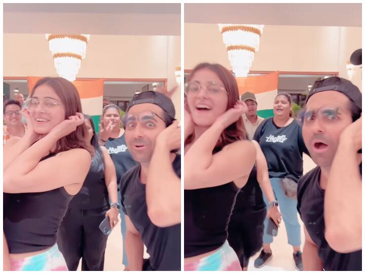 Ayushmann Khurrana And Ananya Panday Celebrate India Vs Pak Win With A Group Dance Ayushmann Khurrana And Ananya Panday Celebrate India Vs Pak Win With A Group Dance