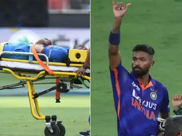 Hardik Pandya Four years ago dubai international stadium where hardik had to leave on a stretcher Pandya plays explosive innings there only in IND vs PAK Asia Cup match Hardik Pandya : चार वर्षांपूर्वी ज्या मैदानावर स्ट्रेचरवरुन बाहेर जावं लागलं, तिथेच पांड्याची धमाकेदार खेळी 