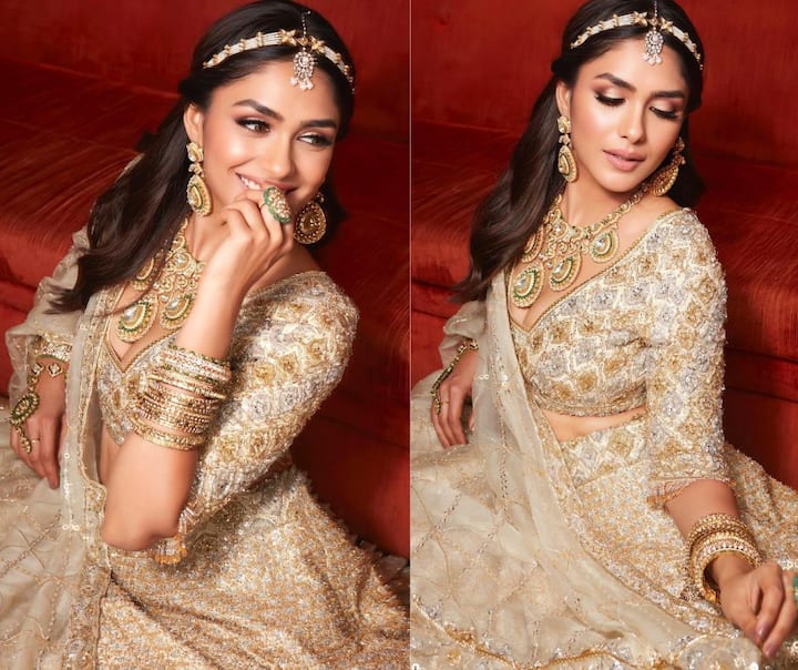 Mrunal Thakur Photos : अभिनेत्री मृणाल ठाकूरचे ब्रायडल लूकमधील सुंदर फोटो समोर आले आहे.