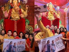 Roop Nagar Ke Cheetey : 'रूप नगर के चीते' सिनेमाचं नवं पोस्टर आऊट; कलाकारांनी घेतलं लालबागच्या राजाचं दर्शन