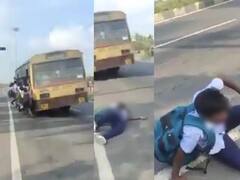 Watch Video: பேருந்து படியில் ஆபத்தான பயணம்.. ஜஸ்ட் மிஸ் ஆகி தப்பித்த மாணவன் - அதிர்ச்சி வீடியோ..!