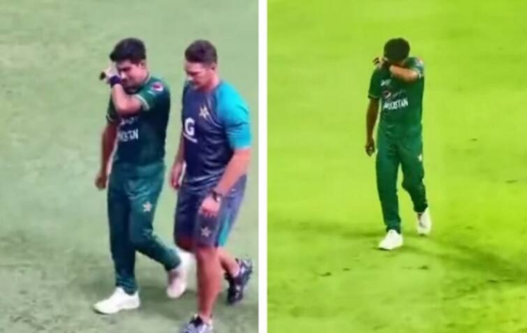 Naseem Shah returns to dressing room crying after match against India, video goes viral Watch: ભારત સામેની મેચ બાદ નસીમ શાહ રડતા-રડતા ડ્રેસિંગ રૂમમાં પરત ફર્યા, વીડિયો થયો વાયરલ