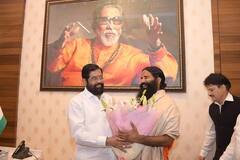 PHOTO: योग गुरू बाबा रामदेव यांनी घेतली मुख्यमंत्री एकनाथ शिंदे यांची भेट; पाहा फोटो!