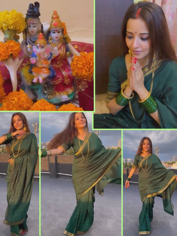 मोनालिसा ने मनाया तीज का त्योहार