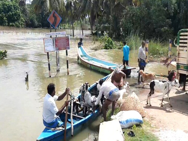 கொள்ளிட கரையோர கிராமங்களில் மீண்டும் வெள்ளப்பெருக்கு - அமைச்சர் மெய்யநாதன் நேரில் ஆய்வு