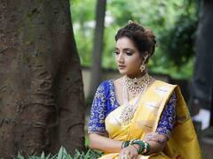 PHOTO : नाकात नथ अन् मराठमोळा साज, गणपती बाप्पाच्या आगमनासाठी ‘संजना’ झाली तयार!