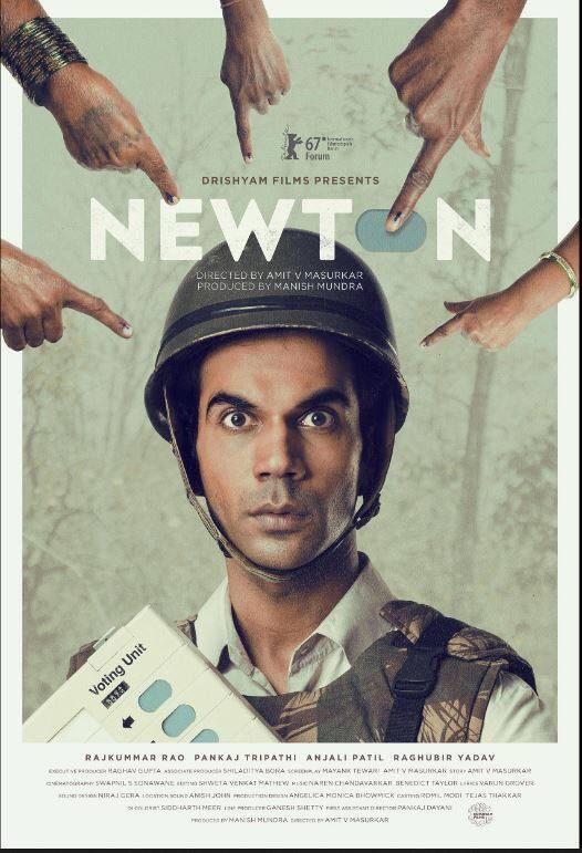 In Amit Masurkar's 2017 dark comedy-drama Newton, Rajkummar Rao portrayed  Newton Kumar, a government clerk on election duty in a Naxalite area. Rajkummar's performance was much praised in the film