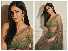 Katrina Kaif Pics: ગ્રીન ટ્રાંસપરન્ટ સાડીમાં ખુબ જ ગ્લેમરસ લાગી રહી છે કેટરીના કૈફ