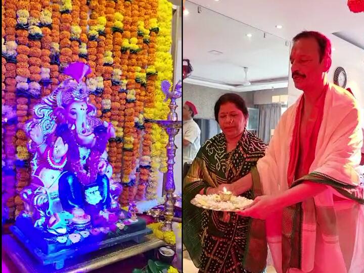 काँग्रेसचे मुंबई अध्यक्ष आमदार भाई जगताप यांच्या घरी बाप्पाचे आगमन झालं