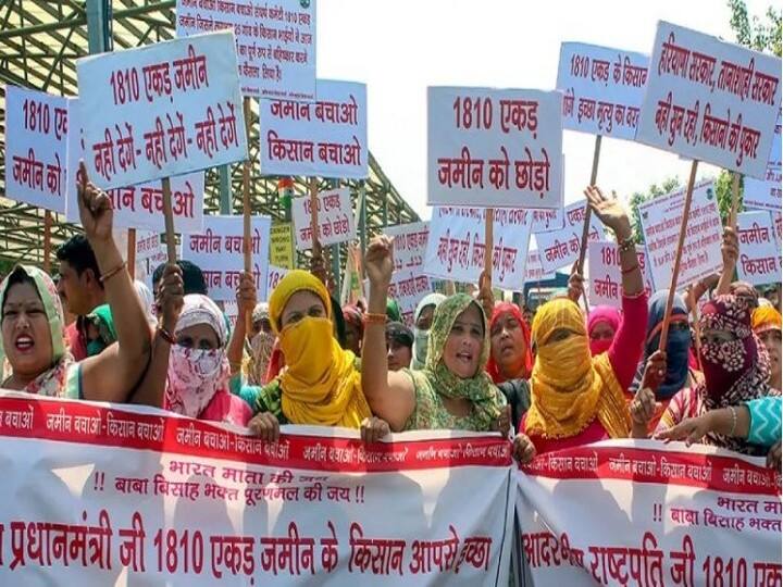 IN Haryana, Farmers protesting against land acquisition sought 'permission' for mass suicide Haryana News: भूमि अधिग्रहण के खिलाफ प्रदर्शन कर रहे किसानों ने मांगी सामूहिक आत्महत्या की ‘अनुमति’,  जानें पूरा मामला