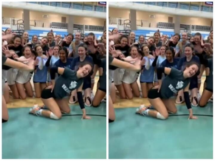 Kala Chashma Viral Video: वॉलीबॉल खेलते समय काला चश्मा पर थिरकीं खिलाड़ी, डांस वीडियो वायरल volleyball Players did super preformance dance on Kala Chashma while playing in Viral video Kala Chashma Viral Video: वॉलीबॉल खेलते समय काला चश्मा पर थिरकीं खिलाड़ी, डांस वीडियो वायरल