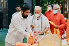 Photo : मुख्यमंत्र्यांची आज मुकेश अंबानी यांच्या घरी भेट, घेतलं बाप्पाचं दर्शन