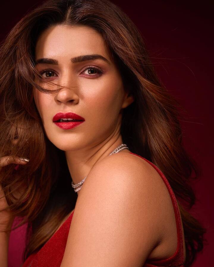 न्यूड मेकअप आणि मोकळ्या केसांची हेअरस्टाईल करून तिने हा लूक पूर्ण केलाय.(फोटो सौजन्य : kritisanon/इंस्टाग्राम)
