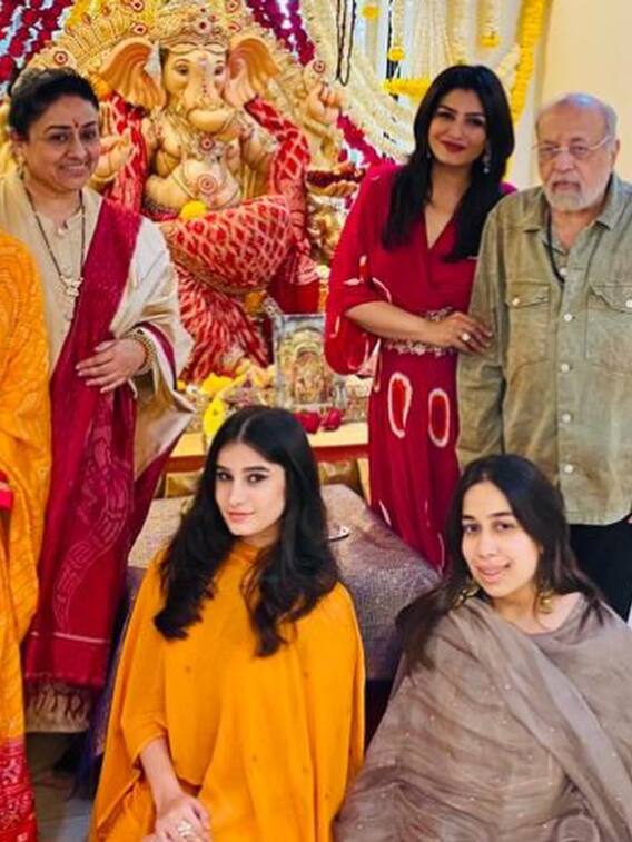 रवीना टंडन ने पूरी फैमिली के साथ मनाई गणेश चतुर्थी
