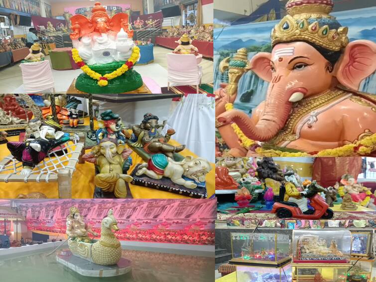 chennai chrompet Ganesha fair with 20000 Ganesha after two years  TNN சென்னையில் ஒரே இடத்தில் 20 ஆயிரம் விநாயகர் சிலைகள்.. பார்த்தால் அசந்து விடுவீர்கள் மிஸ் பண்ணிடாதீங்க..!