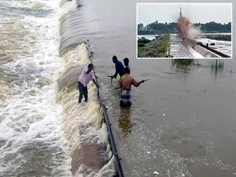 villupuram: Elleschatram embankment burst and collapsed due to soil erosion on the bank of Tenpenna river due to flood TNN வெடி வைத்து தகர்க்கப்பட்ட எல்லீஸ் சத்திரம் அணைக்கட்டு - காரணம் என்ன ?