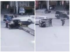 Video: सड़क पर चलते समय बरतें खास सावधानी, रोंगटे खड़े कर देगा हादसे का वीडियो