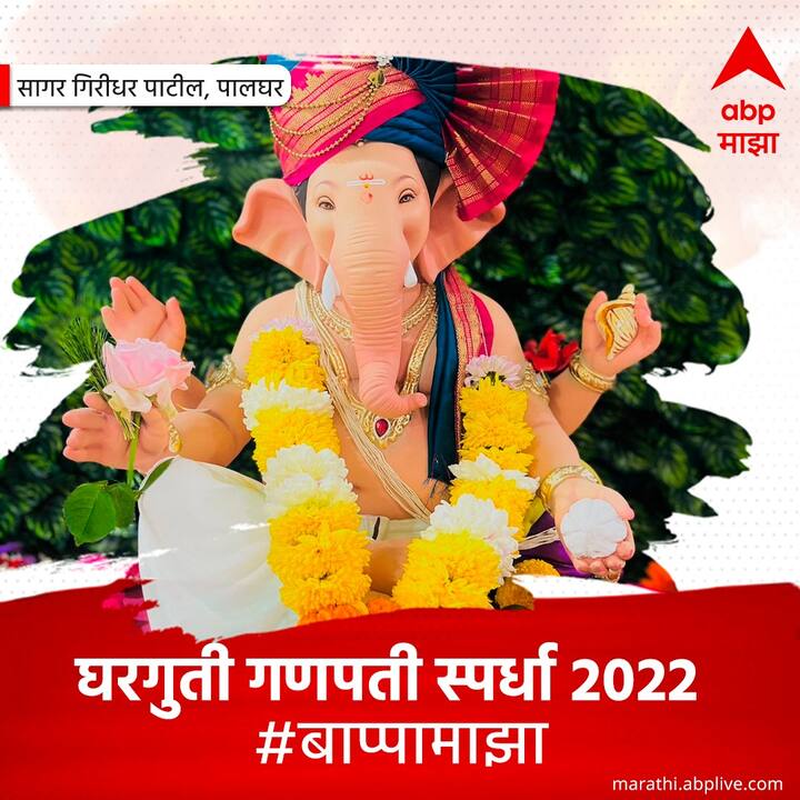 पालघरवच्या सागर पाटील यांचा फेटा घातलेला बाप्पा सर्वांचंच लक्ष वेधून घेत आहे.