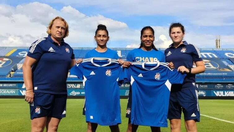 Indian Women Footballers Soumya Gogulath, Jyoti Chouhan creates history by signing for ZNK Dinamo Zagreb Indian Football: মদ্রিচ, কোভাসিচদের প্রাক্তন দলের হয়ে সই করে ইতিহাস গড়লেন দুই ভারতীয় ফুটবলার