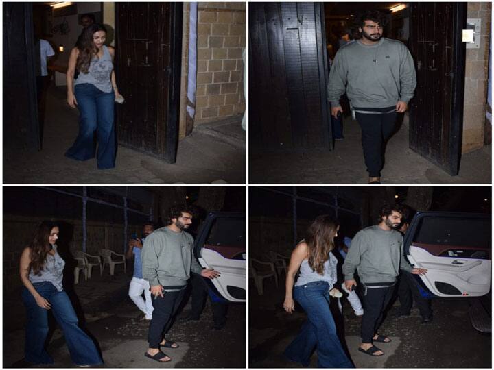 Arjun Kapoor Malaika Arora Photos: अर्जुन कपूर और मलाइका अरोड़ा को सोनम कपूर के घर के बाहर एक साथ स्‍पॉट किया गया है. दोनों शुक्रचार आधी रात को उनके घर पहुंचे थे.