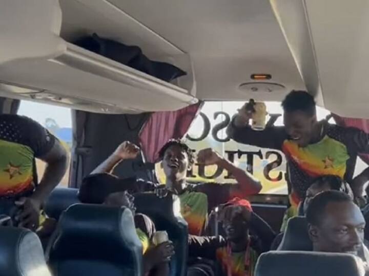 Zimbabwe vs Australia ODI Zimbabwe Players Dance Viral Video In Team Bus To Celebrate Historic Win Over Australia Zimbabwe Players Dance In Team Bus To Celebrate Historic Win Over Australia, Watch Viral Video