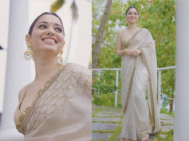 Tamannah: வெள்ளை சேலையில் மனதை கொள்ளை கொள்ளும் நடிகை தமன்னா!