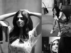 Malavika mohanan: நடிகை மாளவிகா மோகனனின் ஷூட்டிங் ஸ்பாட் கிளிக்ஸ்!